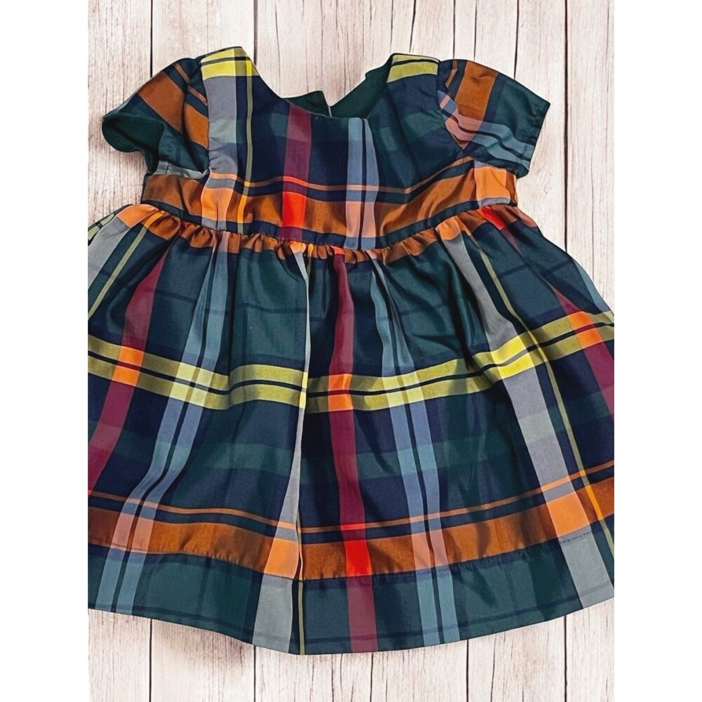 Baby Gap Baby Plaid Dress Balsam Tree 0-3 Months Christmas Holiday Pictures EUC